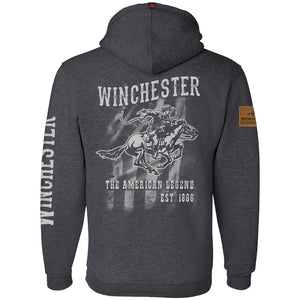 Winchester Legend - Legend Rider Flag - Fleece Pullover Hoodie - Made in USA
