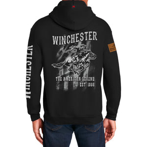Winchester Legend - Legend Rider Flag - Fleece Pullover Hoodie - Made in USA